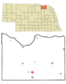 Knox County Nebraska Incorporated and Unincorporated areas Bazile Mills Highlighted
