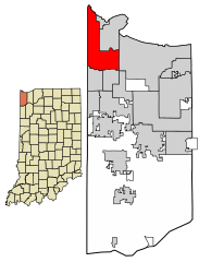 Location of Hammond in Lake County, Indiana.