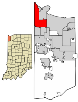Location of Hammond in Lake County, Indiana