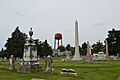Lancaster Cemetery with water tower in background