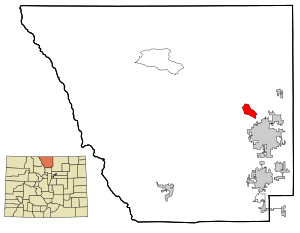 Location of the Laporte CDP in Larimer County, Colorado.