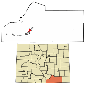 Location of the El Moro CDP in Las Animas County, Colorado.