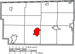 Location of Wauseon in Fulton County