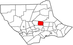 Map of Lycoming County, Pennsylvania highlighting Eldred Township