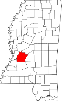 Map of Mississippi highlighting Hinds County