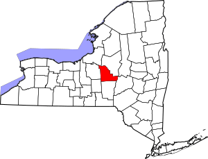 Map of New York highlighting Madison County