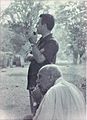 Marcello Siniscalco (standing) and J.B.S. Haldane in Andra Pradesh, India, 1964