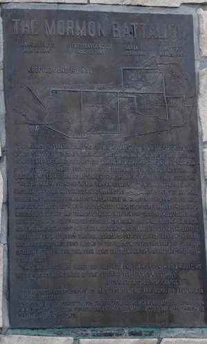 Mormon Battalion Monument Plaque in Sandoval County