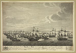 Perspective view of the order of sailing and conducting his majesty's ships of war and transports... LCCN2003670602