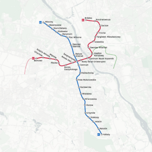 Plan systemu metra w Warszawie