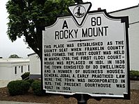 Rocky Mount Virginia state historical marker