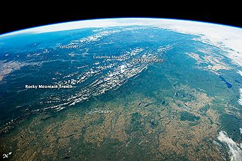Rocky Mountain Trench from ISS