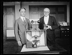 Scientists for Uncle Sam awarded Magellan Gold Medal. Dr. L.J. Briggs, left, Assistant Director and Dr. Paul R. Heyl, Chief of the Sound Section of the United States Bureau of Standards, LCCN2016888398