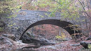 Stone Arch Bridge over McCormick's Creek, western side from stream