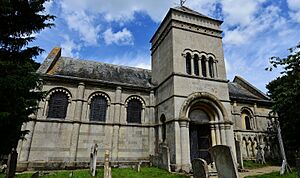 TICKENCOTE CHURCH OF ST PETER FROM THE LYCH GATE.JPG
