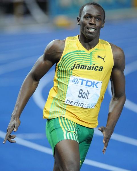 Usain Bolt smiling Berlin 2009
