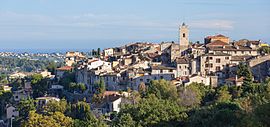 View of Vence. In the background, the Mediterranean Sea.