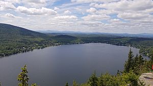 View of Lac Lyster in Québec Eastern Townships (Estrie)