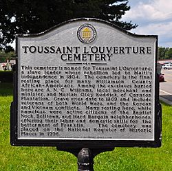 Williamson County Historical Marker - Toussaint L'Overture County Cemetery
