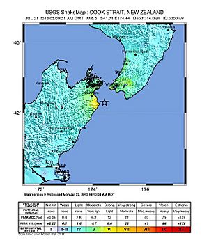 2013 Seddon Earthquake Shakemap