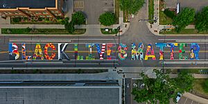 Aerial view of Black Lives Matter mural at Penn and Plymouth (50139920322)