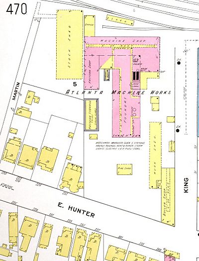 Atlanta Machine Works on Sanborn Fire Map 1911