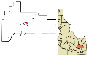 Location of Groveland in Bingham County, Idaho.
