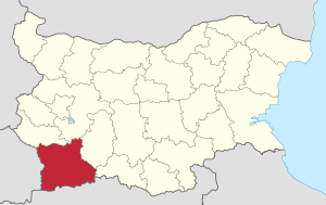 Location of Blagoevgrad Province in Bulgaria