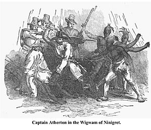Captain Humphrey Atherton and his men attack the sachem Ninigret