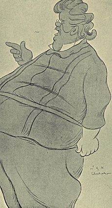 Caricature of Chesterton, by Beerbohm