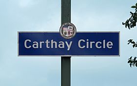 Carthay Circle signage located on Olympic Boulevard