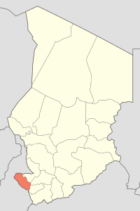 Map of Chad showing Mayo-Kebbi Ouest