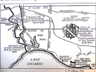 Charles W. Jefferys's map of lower Humber Toronto