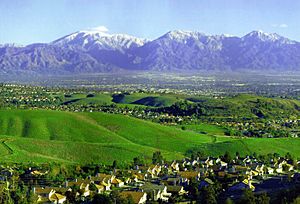 Chino Hills, with the San Gabriel Mountains in background