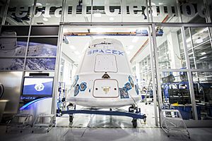 Dragon capsule being shipped out of SpaceX Hawthorne facility (16655995541)