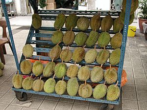 Durian rack in Kuala Lumpur