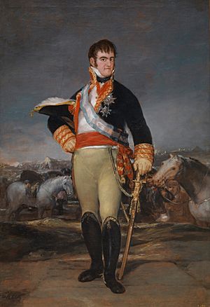 Fernando VII en un campamento, por Goya