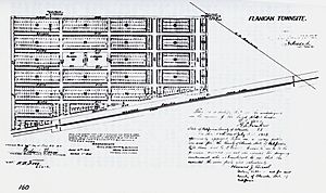 Flanigan townsite surveyor map, 1913
