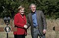 George W. Bush and Angela Merkel