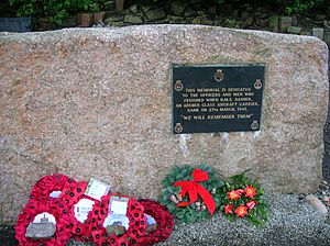 HMS Dasher memorial and plaque