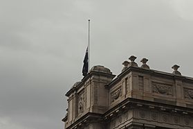Half-mast at Parliament House of Victoria, Melbourne