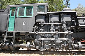 The vertical pistons of Hetch Hetchy RR Engine No. 6 in El Portal, California.