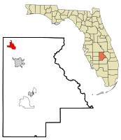 Location in Highlands County and the state of Florida