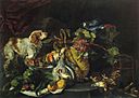 Jan Fyt - Game Birds and Fruit with a Dog and Parrot - 1652.jpg
