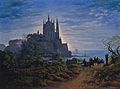 Karl Friedrich Schinkel - Gotische Kirche auf einem Felsen am Meer - Google Art Project