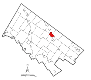 Location of Lansdale in Montgomery County, Pennsylvania.