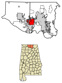 Location of Madison in Limestone County and Madison County, Alabama.