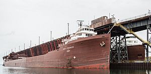 M-V Lee A. Tregurtha and the M-V Kaye E. Barker at the Iron Ore Dock in Marquette, Michigan