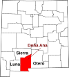 State map highlighting Doña Ana County