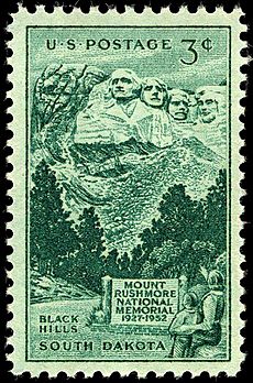 Mount Rushmore stamp 3c 1952 issue
